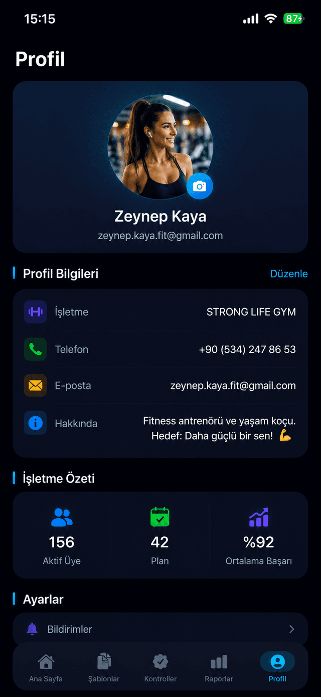Profil Ekranı